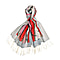 La Marey Merino Wool Ribbon Scarf (Size 65x9 cm) - Red & Pink
