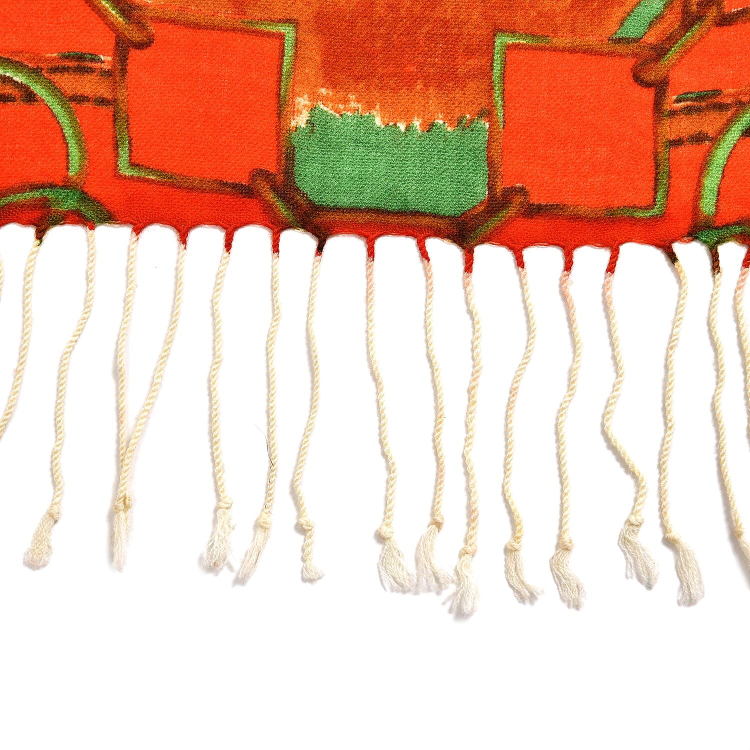 La Marey Merino Wool Square Scarf (Size 65x175 cm) - Green & Green