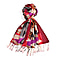 La Marey Merino Wool Floral Scarf (Size 65x9 cm) - Plum & Plum