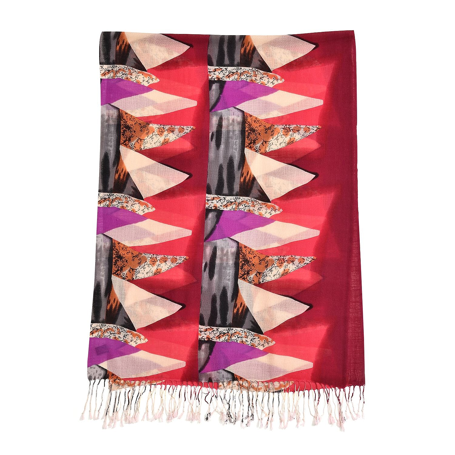 La Marey Merino Wool Dotted Scarf (Size 65x9 cm) - Pink & Pink