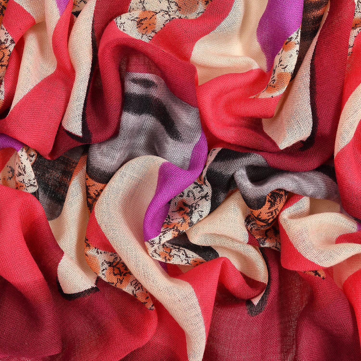 La Marey Merino Wool Dotted Scarf (Size 65x9 cm) - Pink & Pink