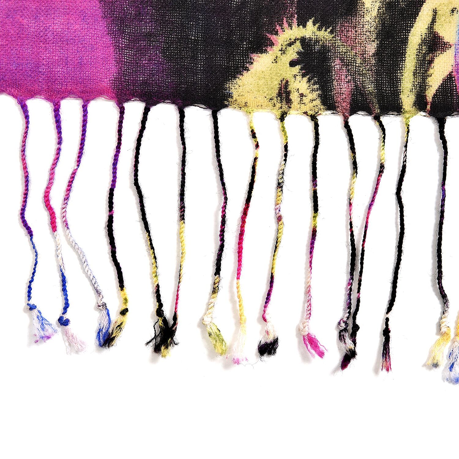 La Marey Merino Wool Flower Scarf (Size 65x175 cm) - Pink & Pink