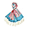 La Marey Merino Wool Flower Scarf (Size 65x175 cm) - Pink & Pink