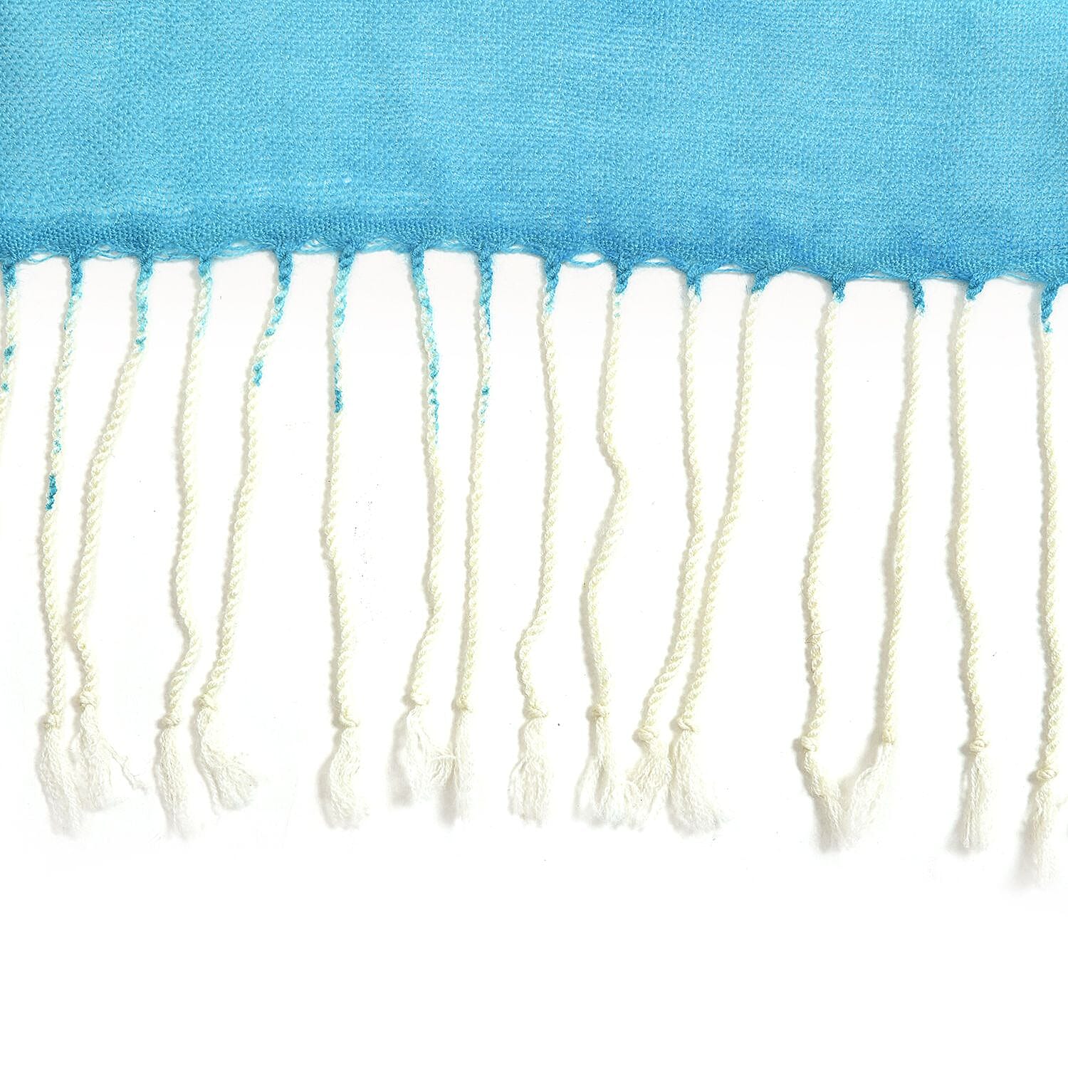 La Marey Merino Wool Ribbon Pattern Scarf (Size 175x65 cm) - Red - Pink