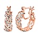 Diamond Hoop Earrings (with Clasp) in 18K Vermeil Rose Gold Plated Sterling Silver 0.012 Ct.