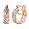 Diamond Hoop Earrings (with Clasp) in 18K Vermeil Rose Gold Plated Sterling Silver 0.012 Ct.