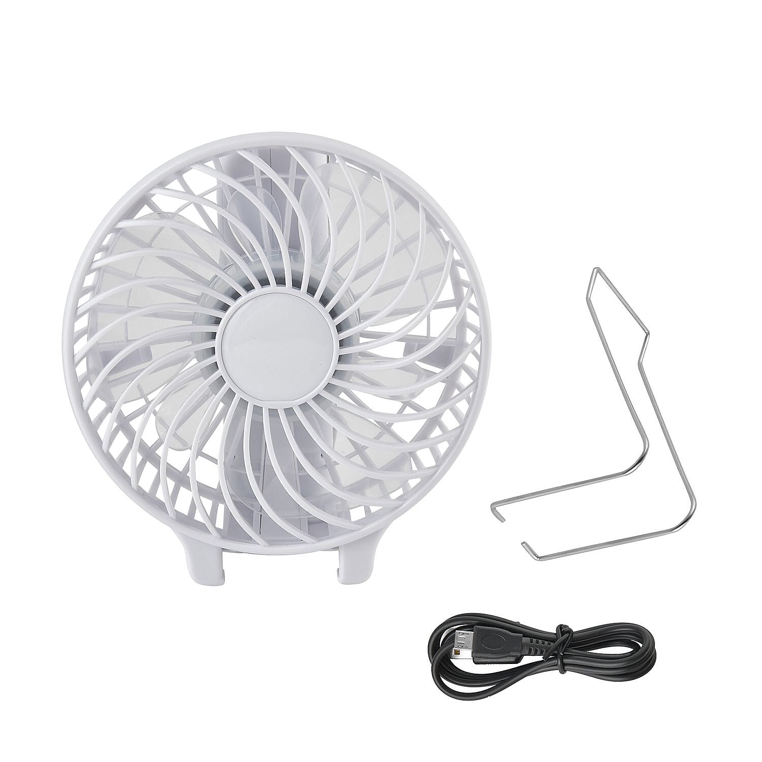 Handheld USB Rechargeable Multipurpose Fan (Size 20x10x3 cm) - White