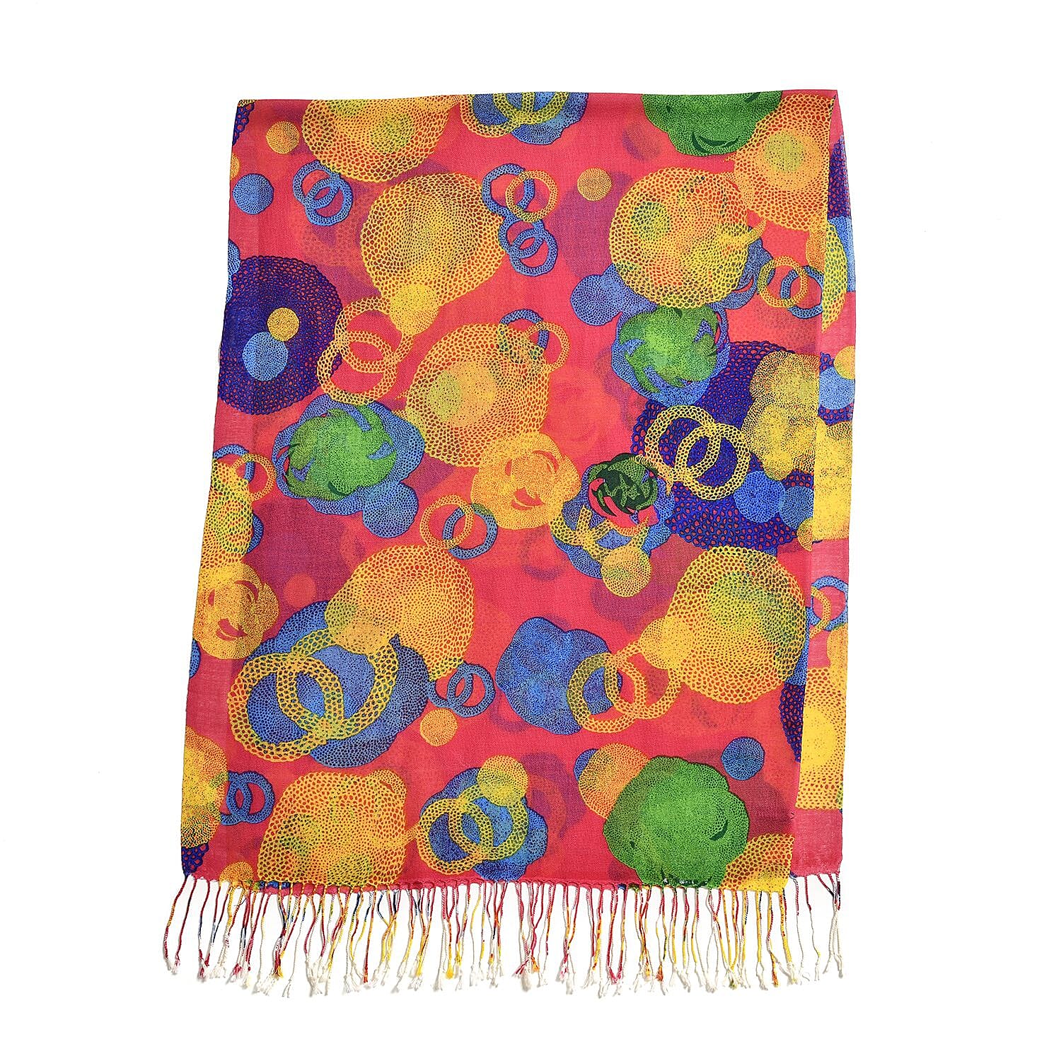 LA MAREY 100% Merino Wool Scarf (One Size, 175x65 cm) - Plum Red - Multi