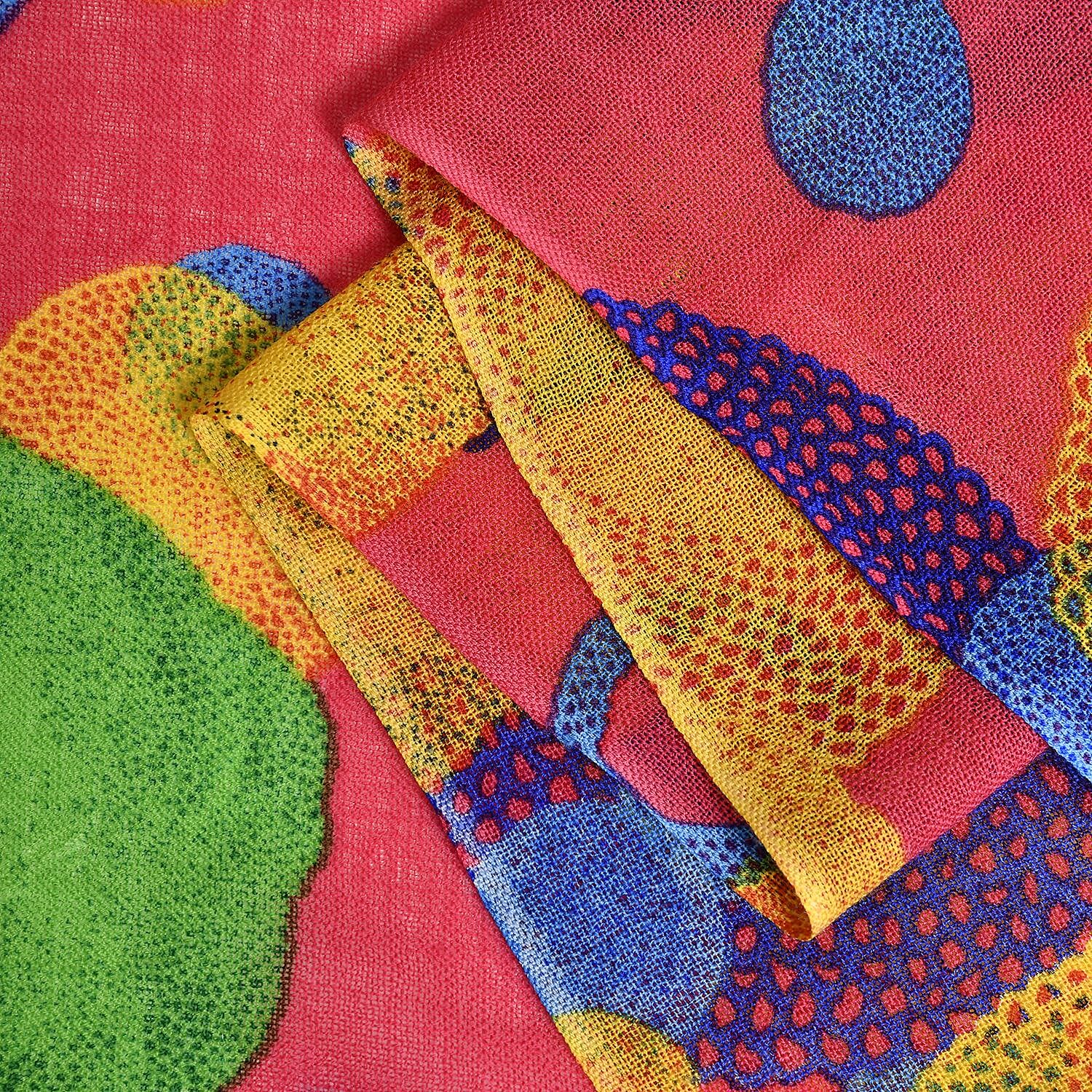 LA MAREY 100% Merino Wool Scarf (One Size, 175x65 cm) - Plum Red - Multi