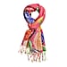 LA MAREY 100% Merino Wool Scarf (One Size, 175x65 cm) - Plum Red - Multi
