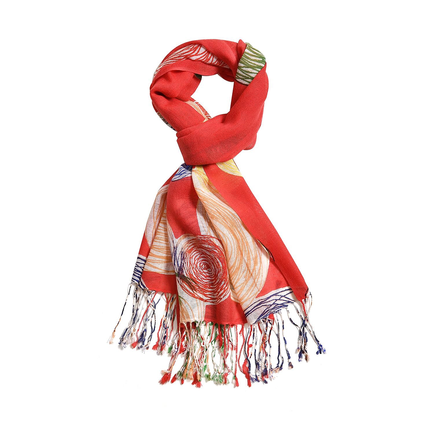 Close Out Deal - La Marey 100% Merino Wool Baseball Scarf (Size 175 x 65cm) - Red