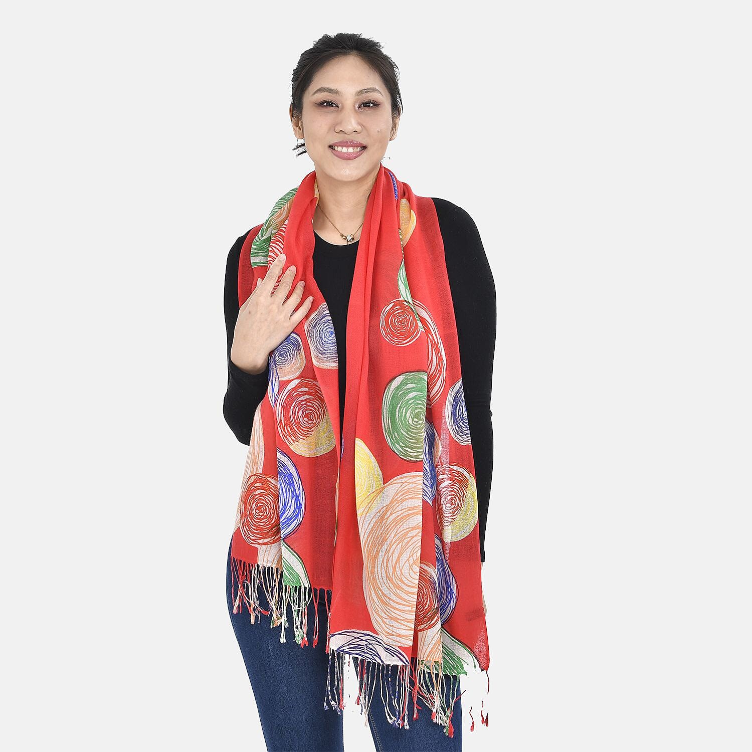 Close Out Deal - La Marey 100% Merino Wool Baseball Scarf (Size 175 x 65cm) - Red