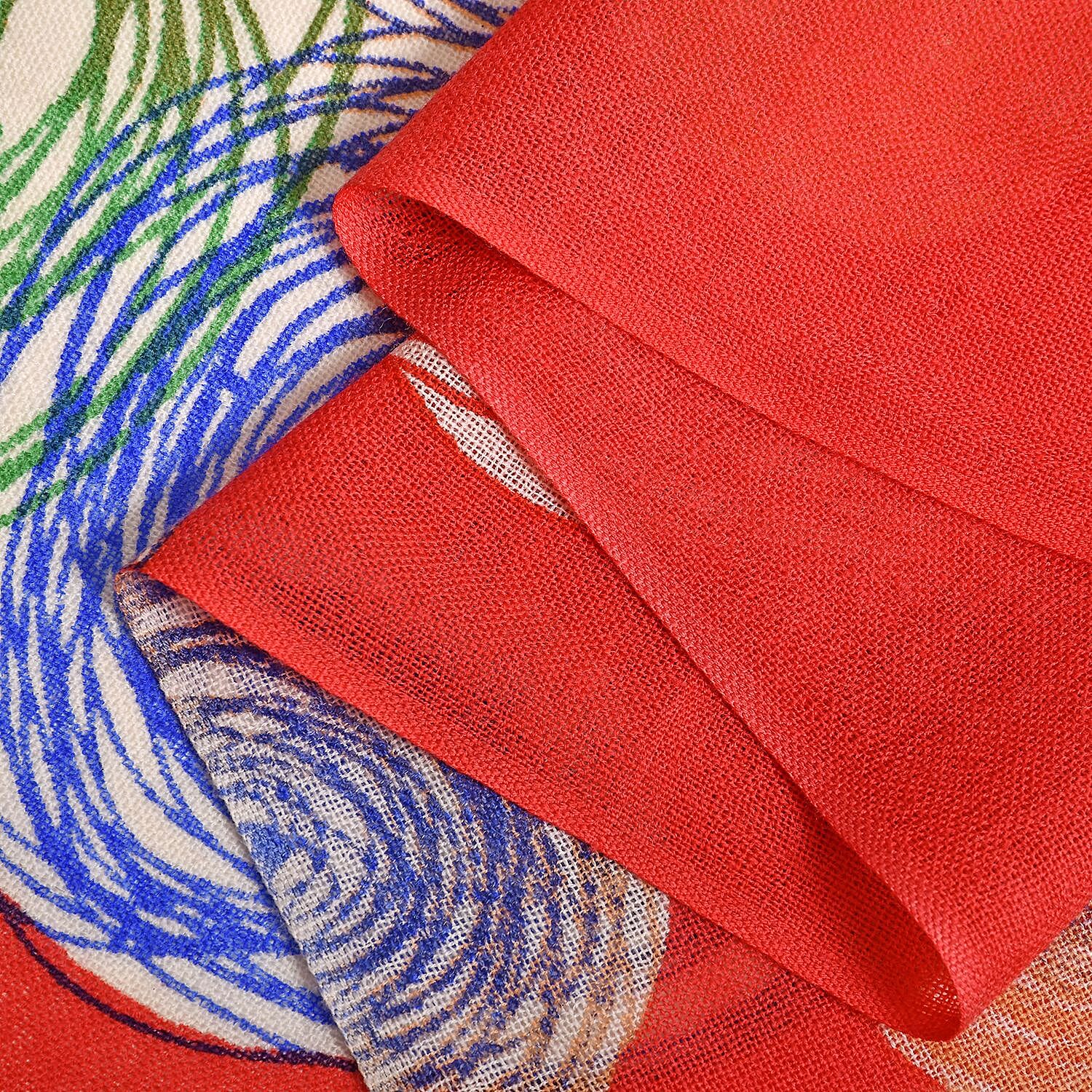 Close Out Deal - La Marey 100% Merino Wool Baseball Scarf (Size 175 x 65cm) - Red