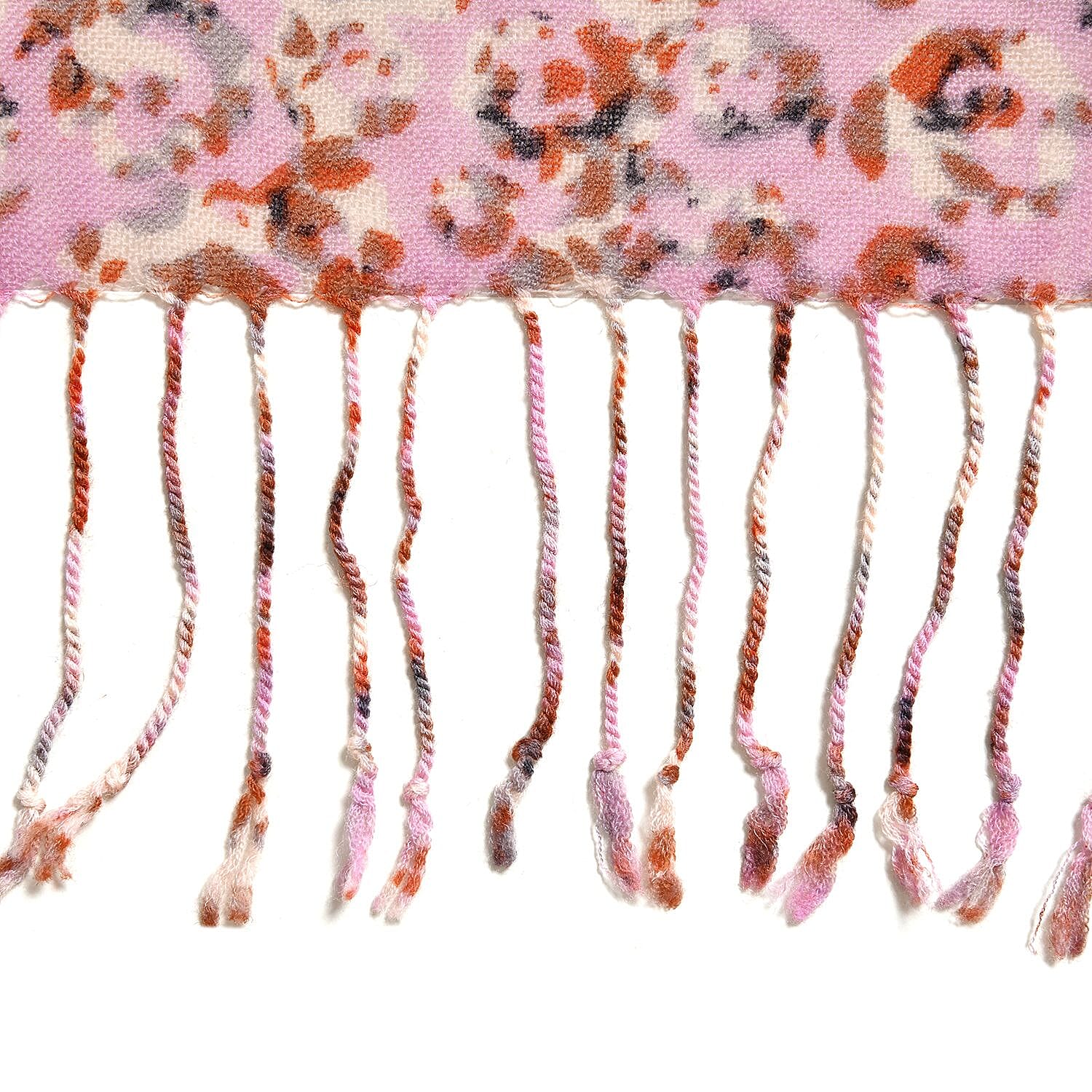 La Marey Merino Wool Irregular Circle Scarf (Size 175x65 cm) - Red - Pink