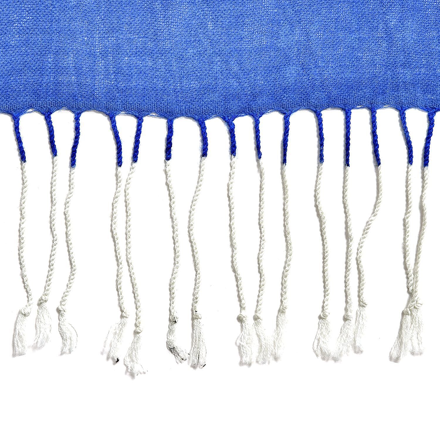 Close Out Deal - La Marey Merino Wool Ribbon Pattern Scarf - Green & Orange