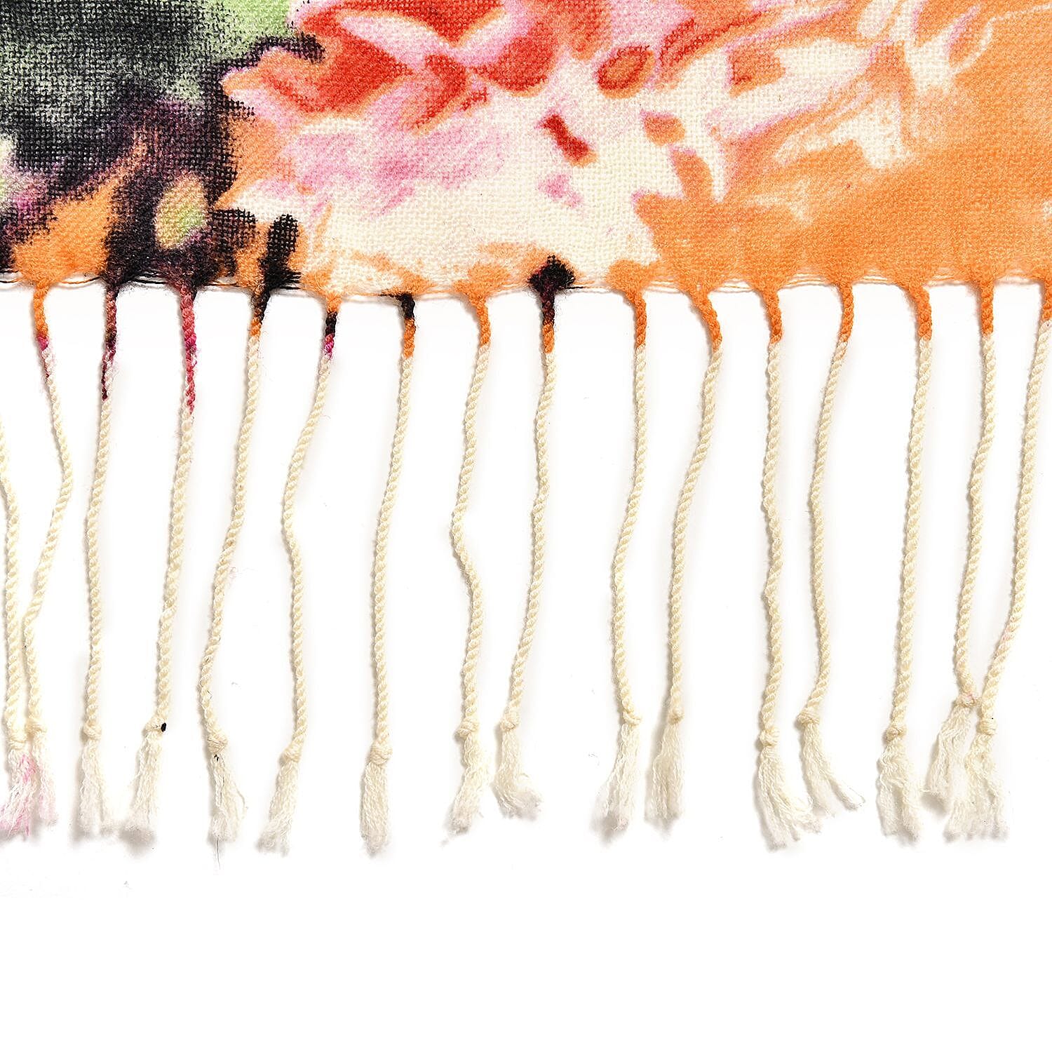 Close Out Deal - La Marey 100% Merino Wool Pattern Scarf (One Size 175x65 cm) - Peach