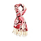 Close Out Deal - La Marey 100% Merino Wool Ribbon Pattern Scarf (One Size 175x65 cm) - Red