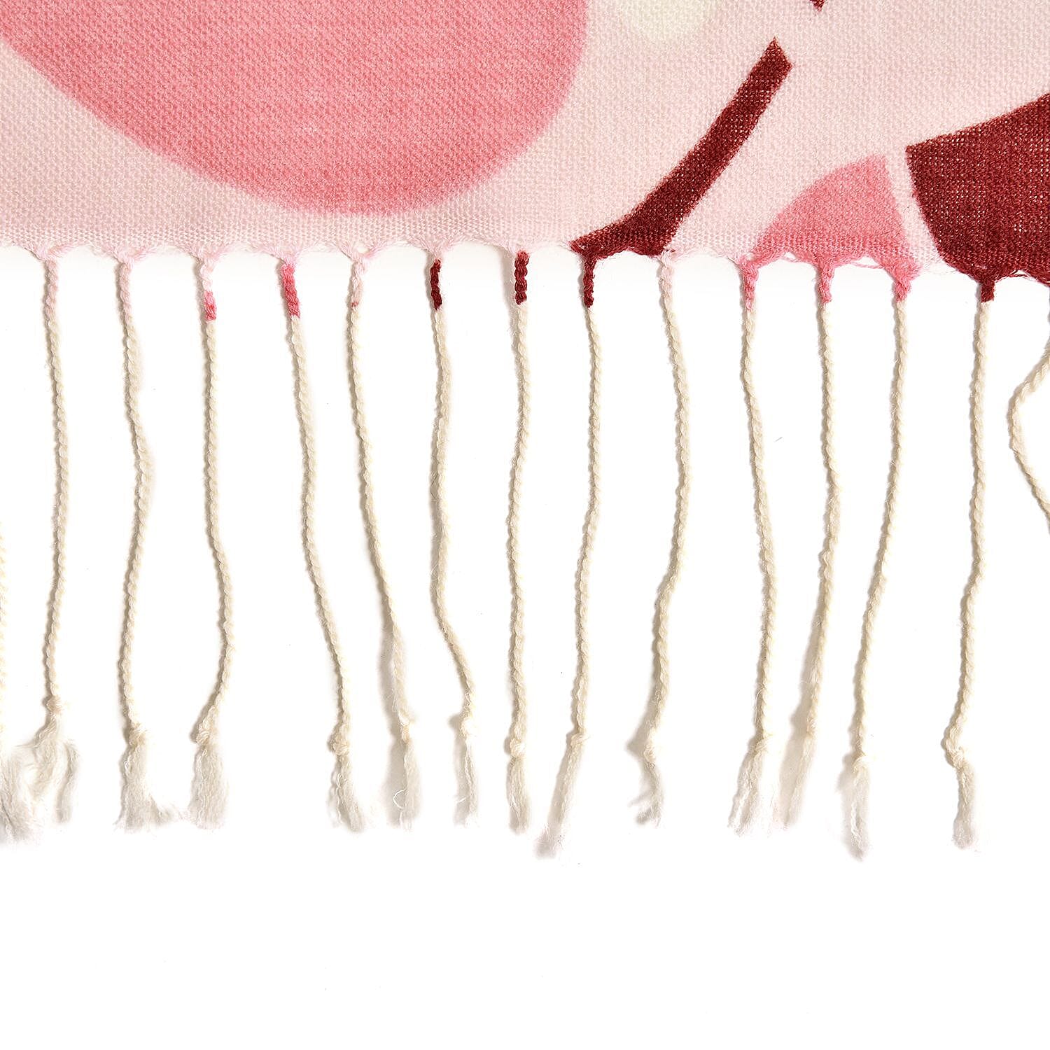 Close Out Deal - La Marey 100% Merino Wool Irregular Pattern Scarf (One Size 175x65 cm) - Pink