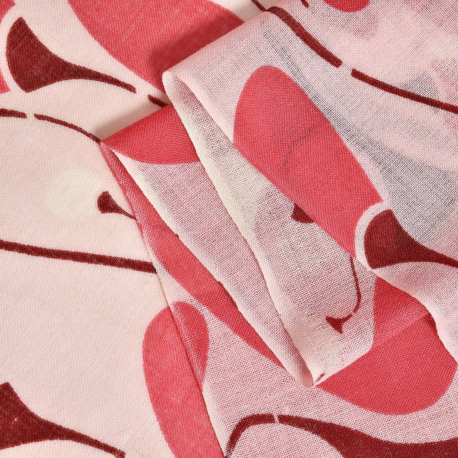 Close Out Deal - La Marey 100% Merino Wool Irregular Pattern Scarf (One Size 175x65 cm) - Pink