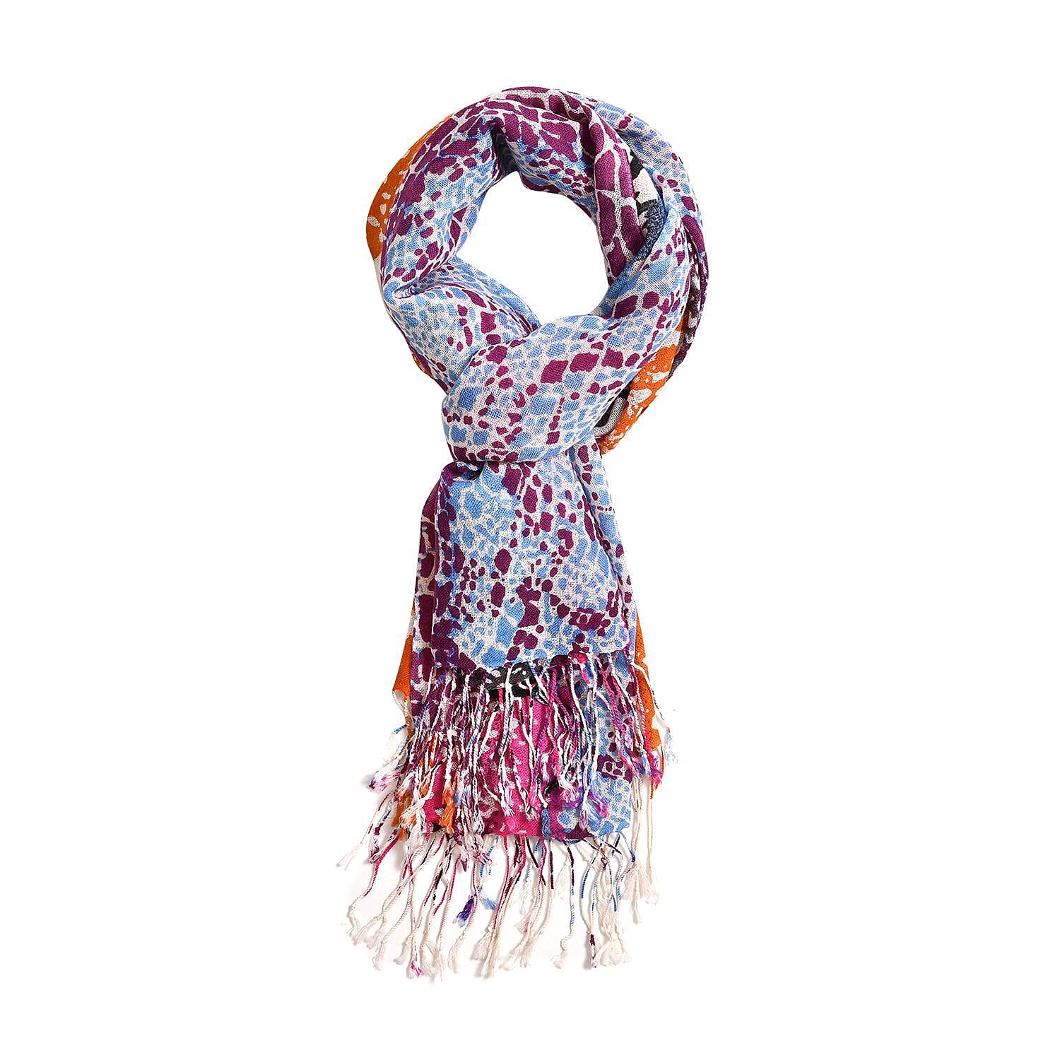 Close Out Deal - La Marey 100% Merino Wool Irregular Pattern Scarf (One Size 175x65 cm) - Multi