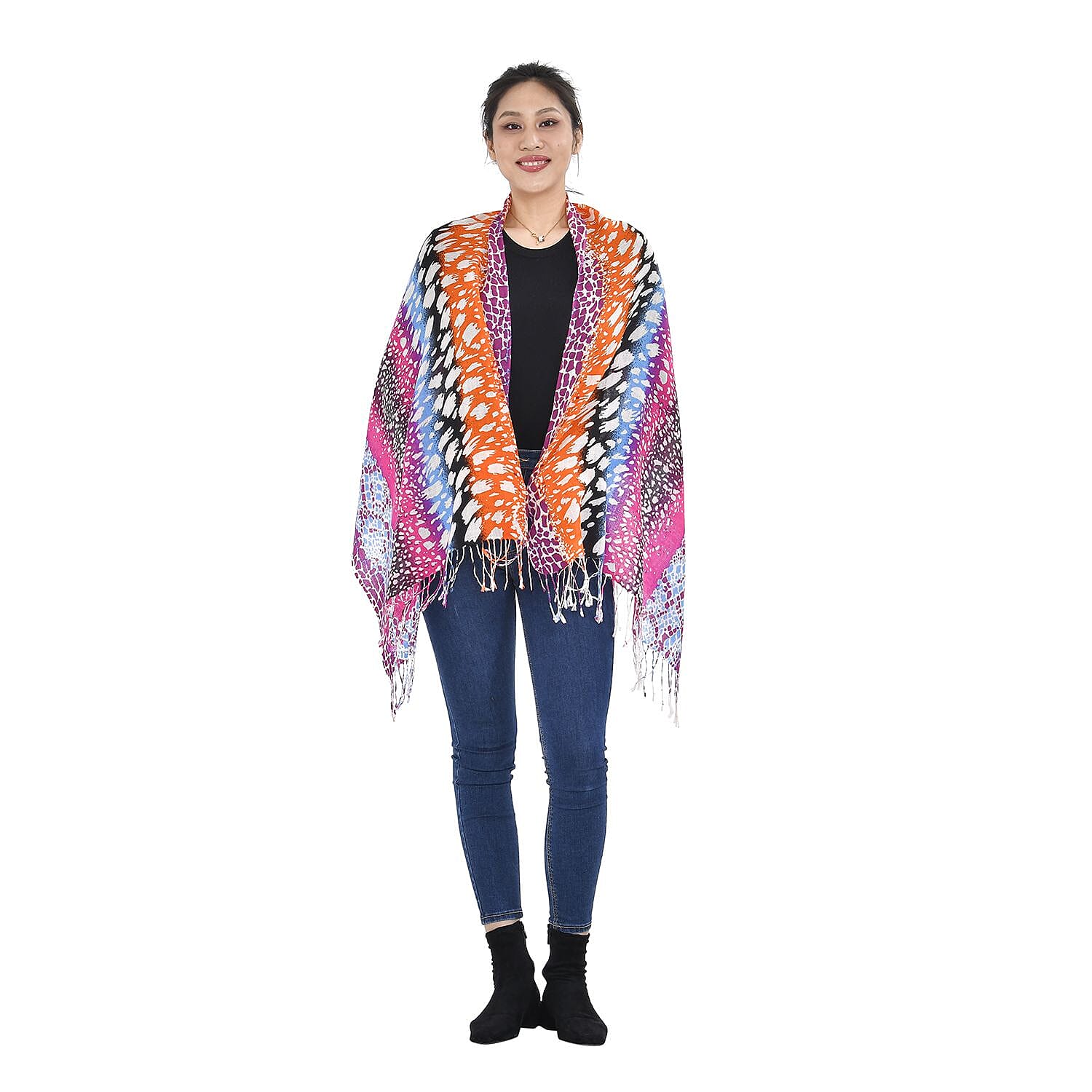 Close Out Deal - La Marey 100% Merino Wool Irregular Pattern Scarf (One Size 175x65 cm) - Multi