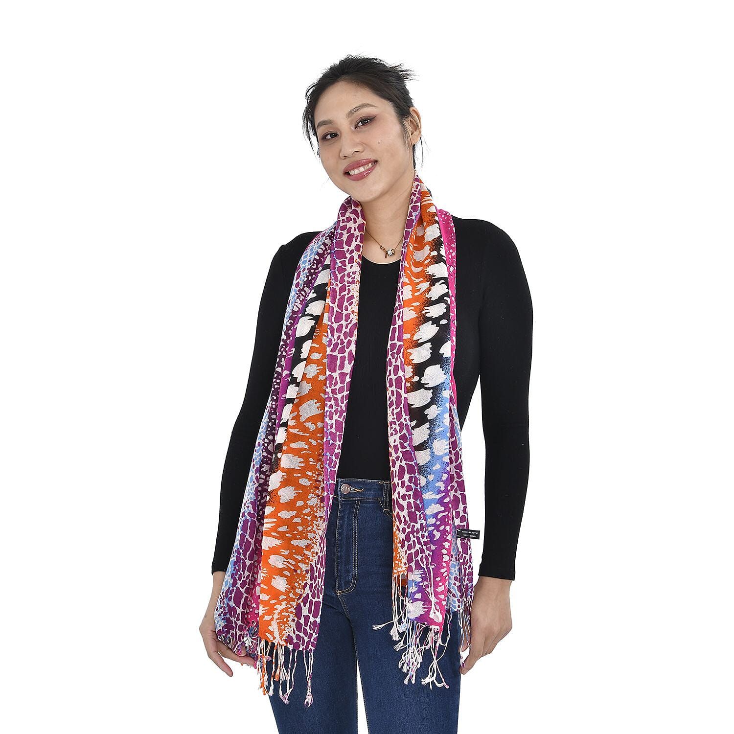 Close Out Deal - La Marey 100% Merino Wool Irregular Pattern Scarf (One Size 175x65 cm) - Multi