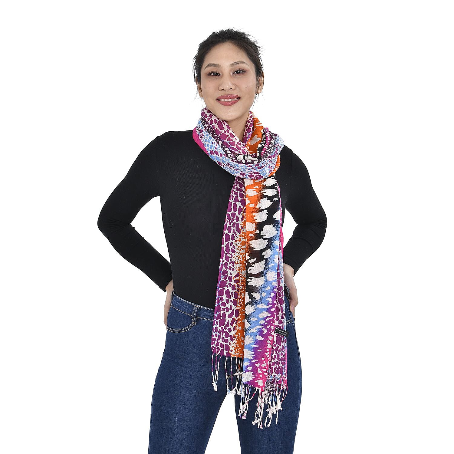 Close Out Deal - La Marey 100% Merino Wool Irregular Pattern Scarf (One Size 175x65 cm) - Multi