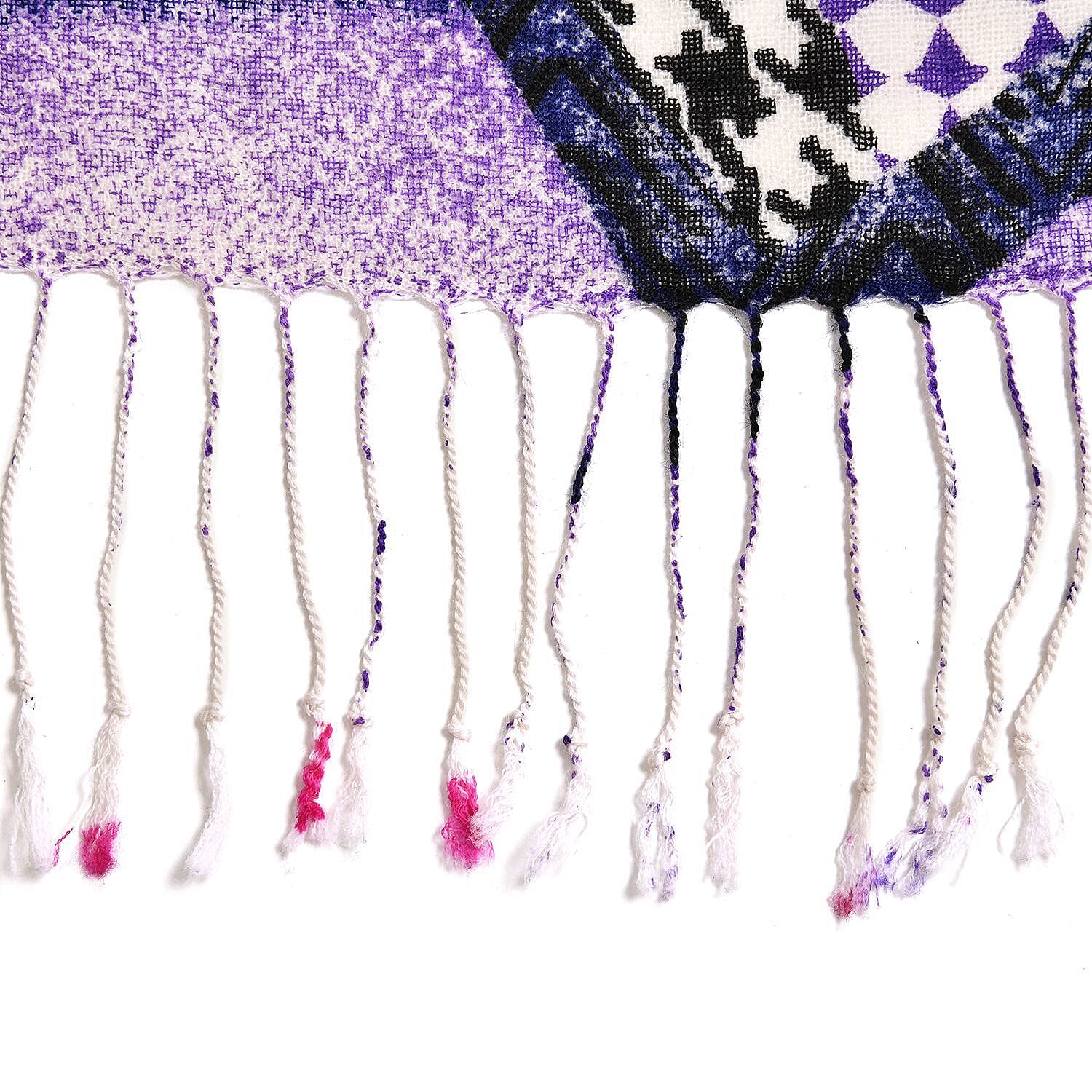 Close Out Deal - La Marey 100% Merino Wool Irregular Pattern Scarf (One Size 175x65 cm) - Check