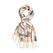 Close Out Deal - La Marey 100% Merino Wool Floral Pattern Scarf (One Size 175x65 cm) - Cream