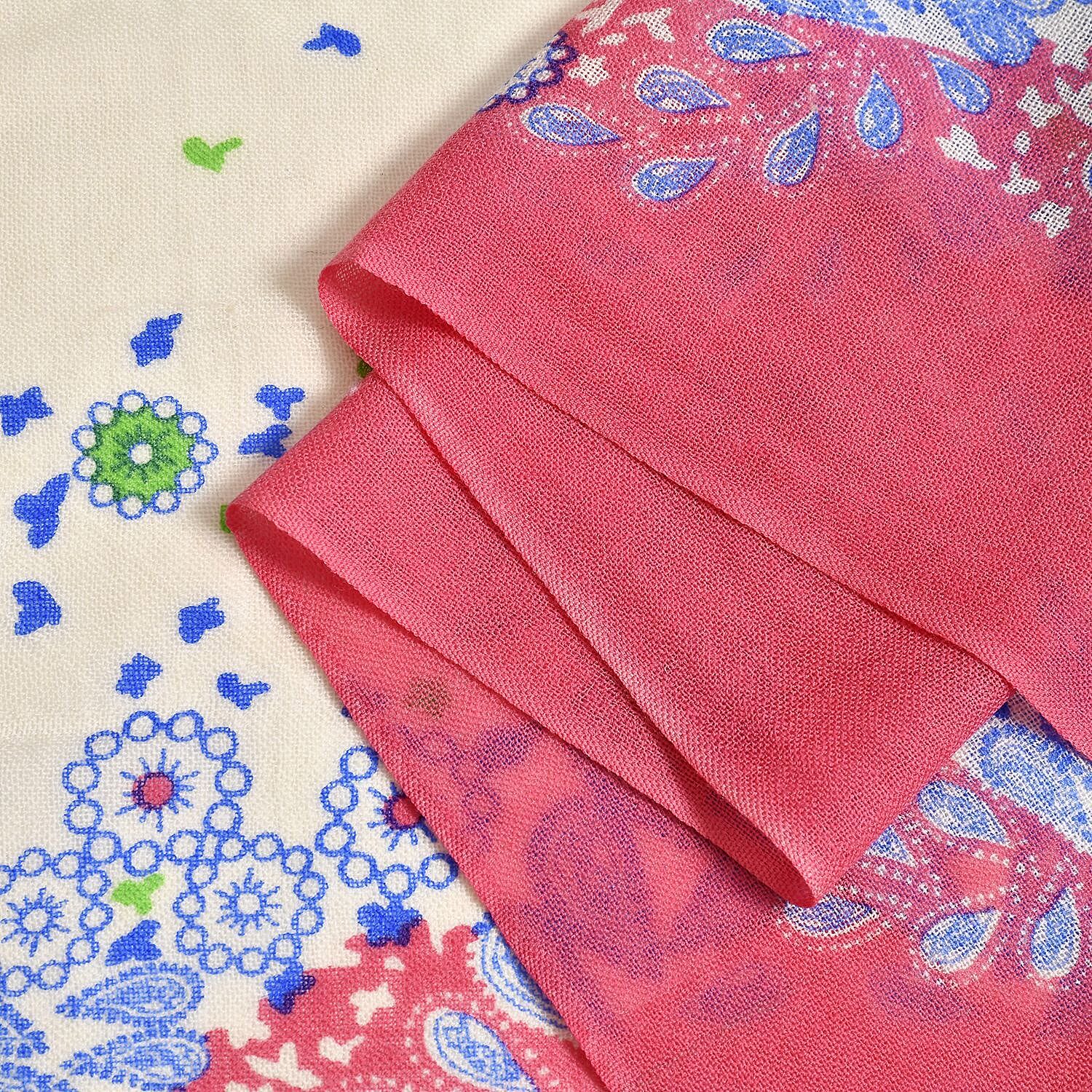 Close Out Deal - La Marey 100% Merino Wool Floral Pattern Scarf (One Size 175x65 cm) - Paisley