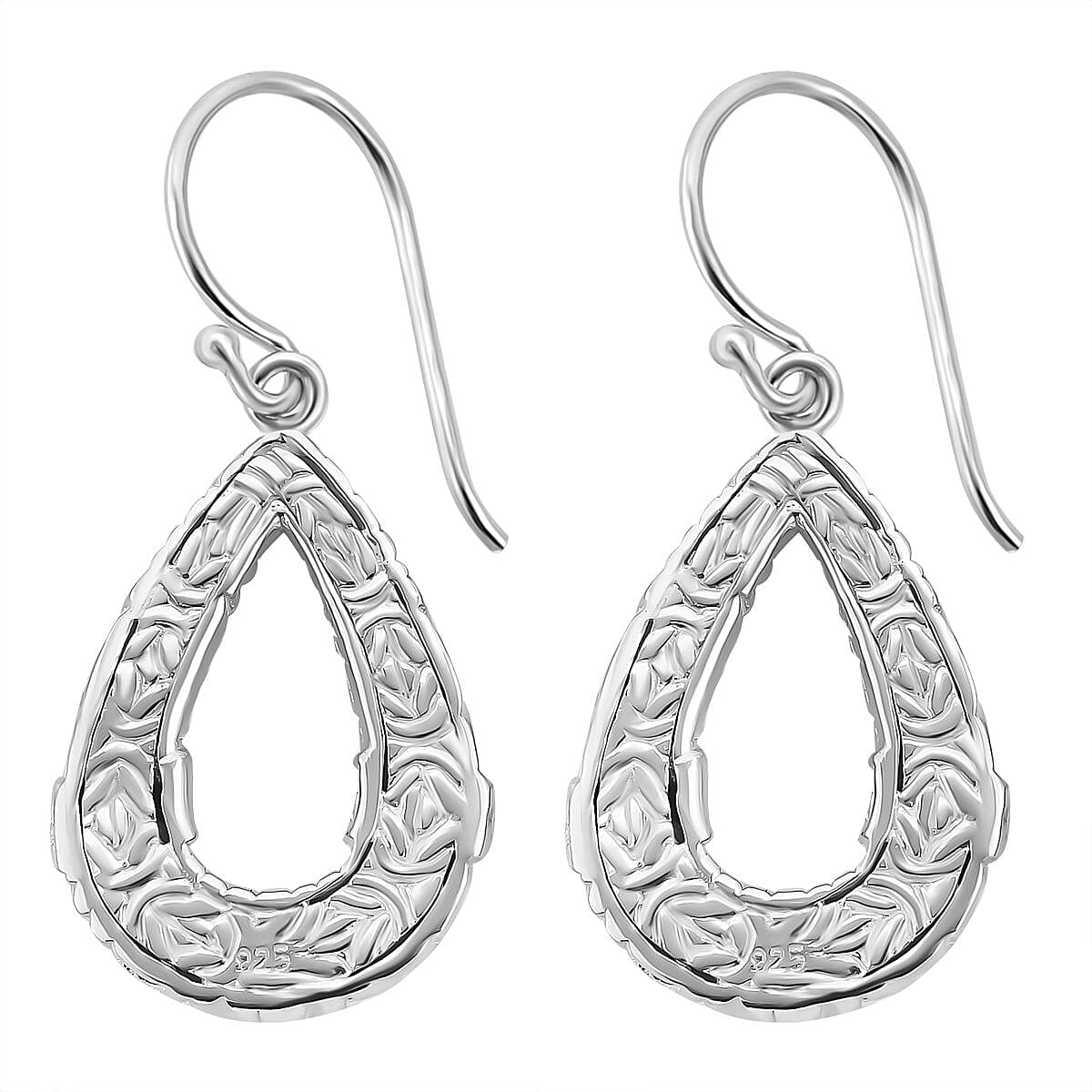 Blue Sapphire Earring (with Hook) Sterling Silver 0.36 ct, Silver Wt 7.00 Gms.