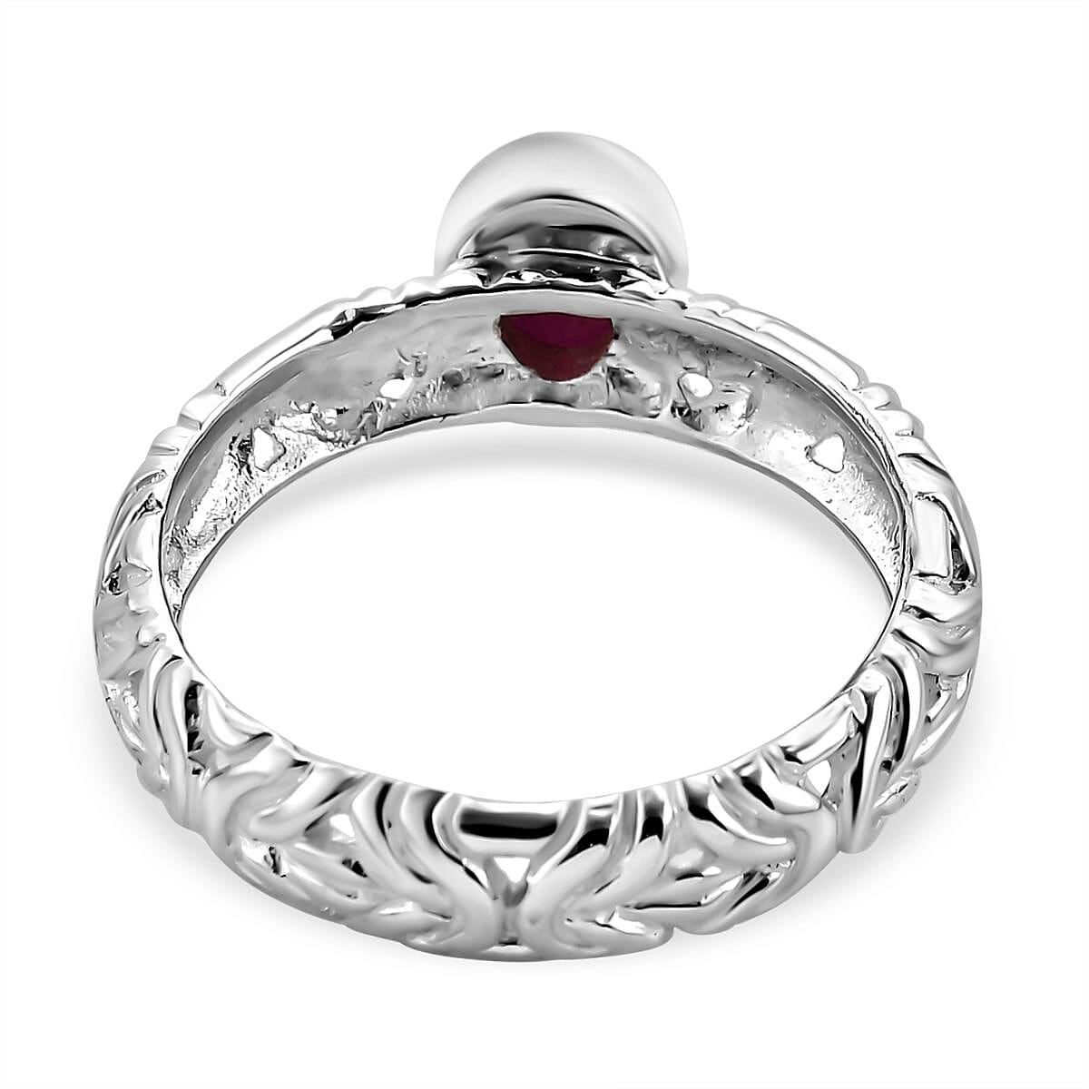 Ruby (FF) Solitaire Ring in Sterling Silver 1.80 Ct.