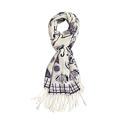 Close Out Deal - La Marey Merino Wool Ribbon Pattern Scarf
