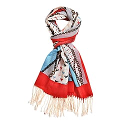 Close Out Deal - La Marey Merino Wool Ribbon Pattern Scarf
