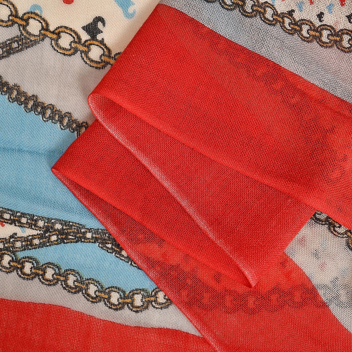 La Marey 100% Merino Wool Ribbon Pattern Scarf (One Size 175x65 cm) - Multi