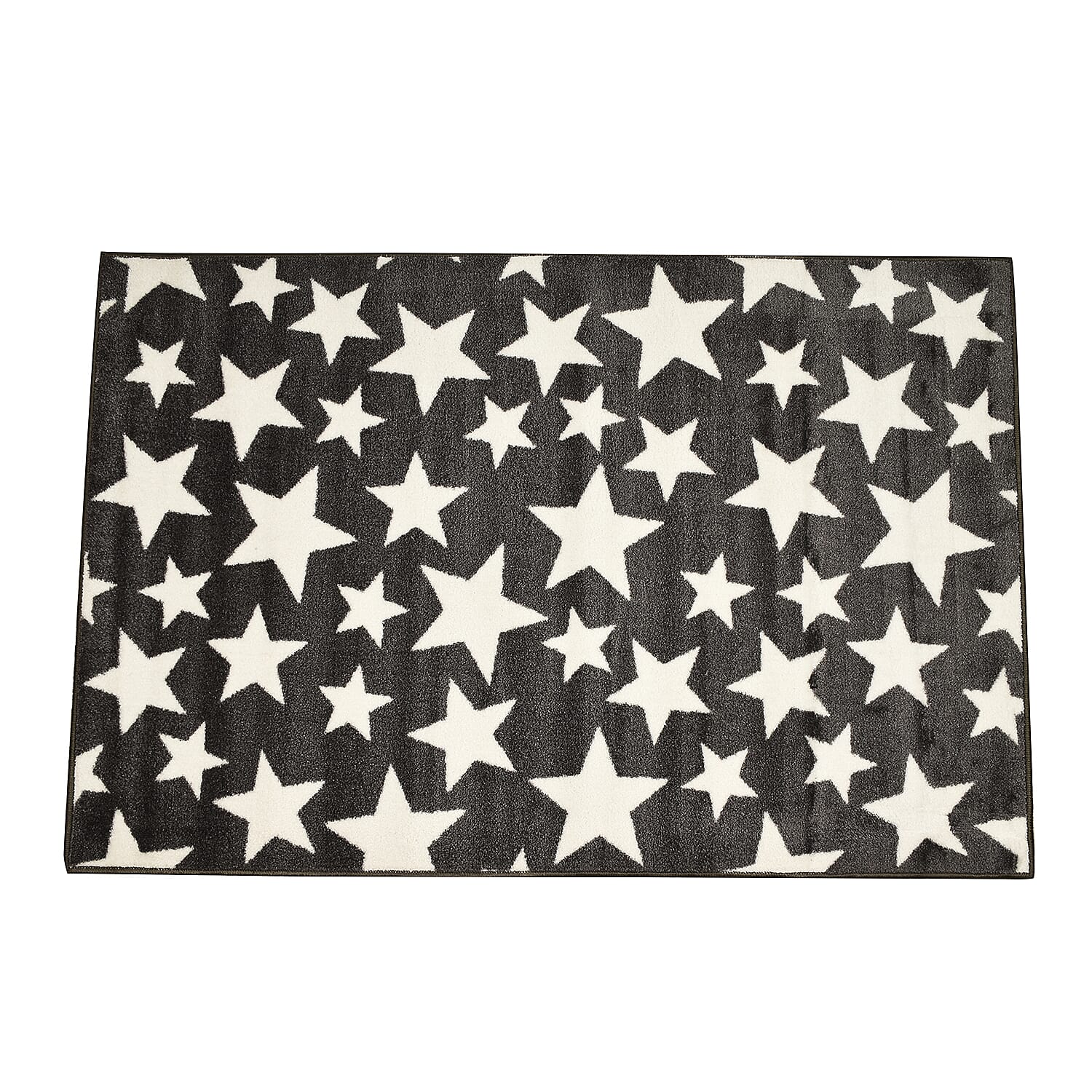 Closeout - Heavy Duty Easy Care Anti-slip Area Multi Star Rug (Size 150x100 cm) - Grey