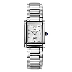 First Time Launch Christophe Duchamp FONTAINE- Swiss made Swiss Movt. Watch with 10 SI Diamonds and Sapphire Glass Black Dial Silver Strap