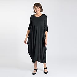 Adjustable Sleeve Jersey Parachute Dress - One Size (8 to 18) - Black
