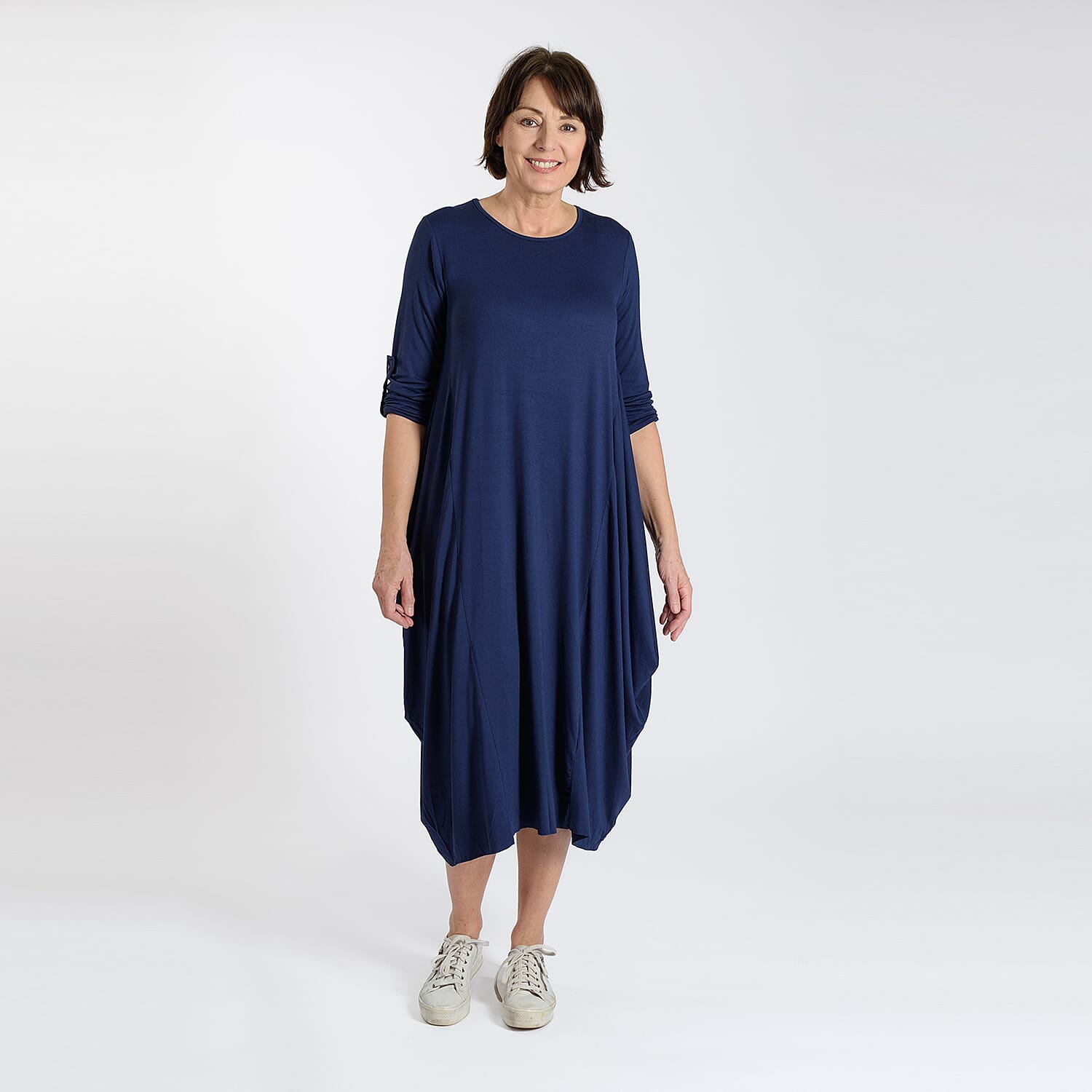 Adjustable Sleeve Jersey Parachute Dress - One Size (8 to 18) - Navy