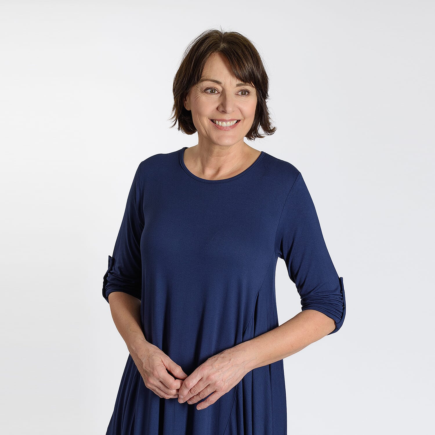 Adjustable Sleeve Jersey Parachute Dress - One Size (8 to 18) - Navy