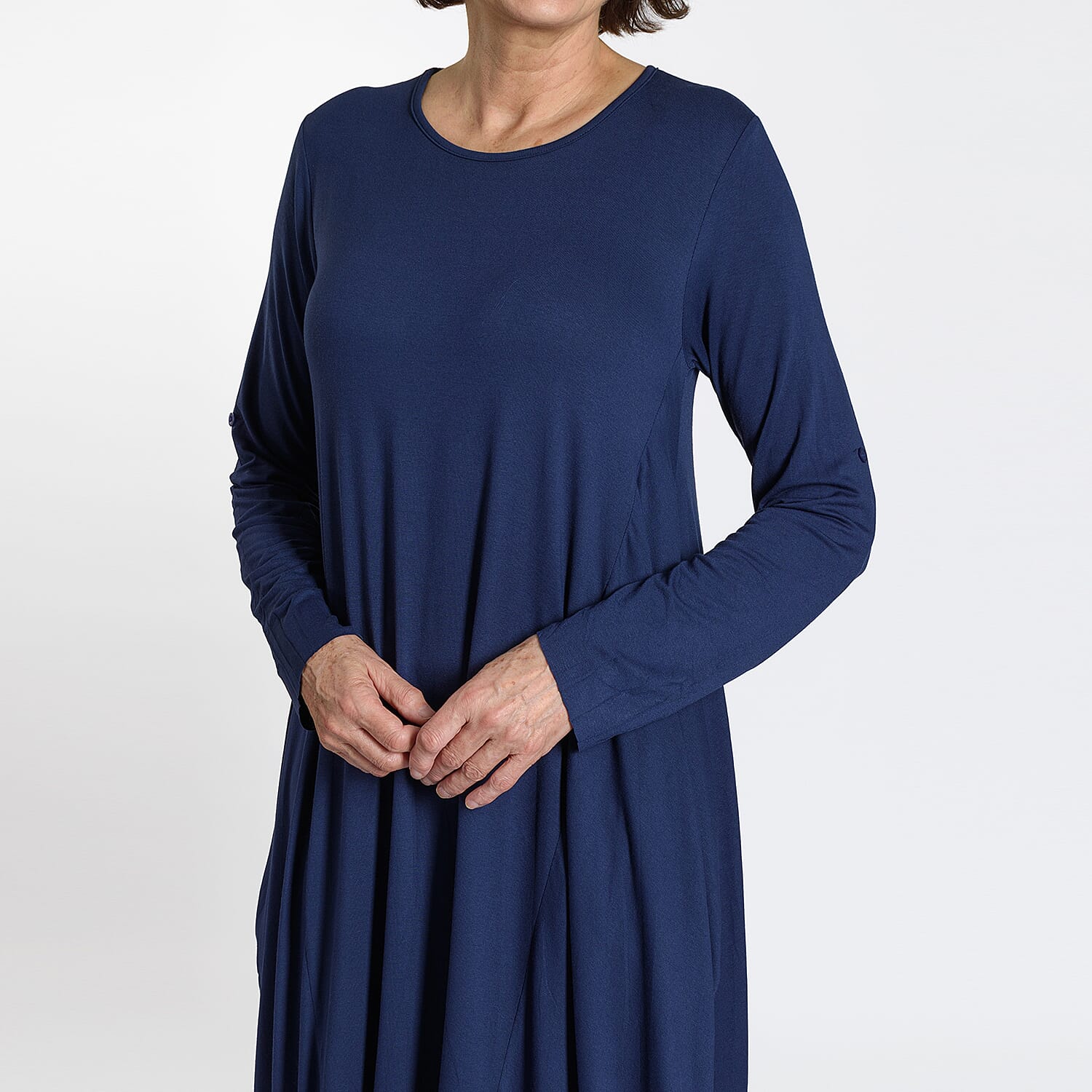 Adjustable Sleeve Jersey Parachute Dress - One Size (8 to 18) - Navy