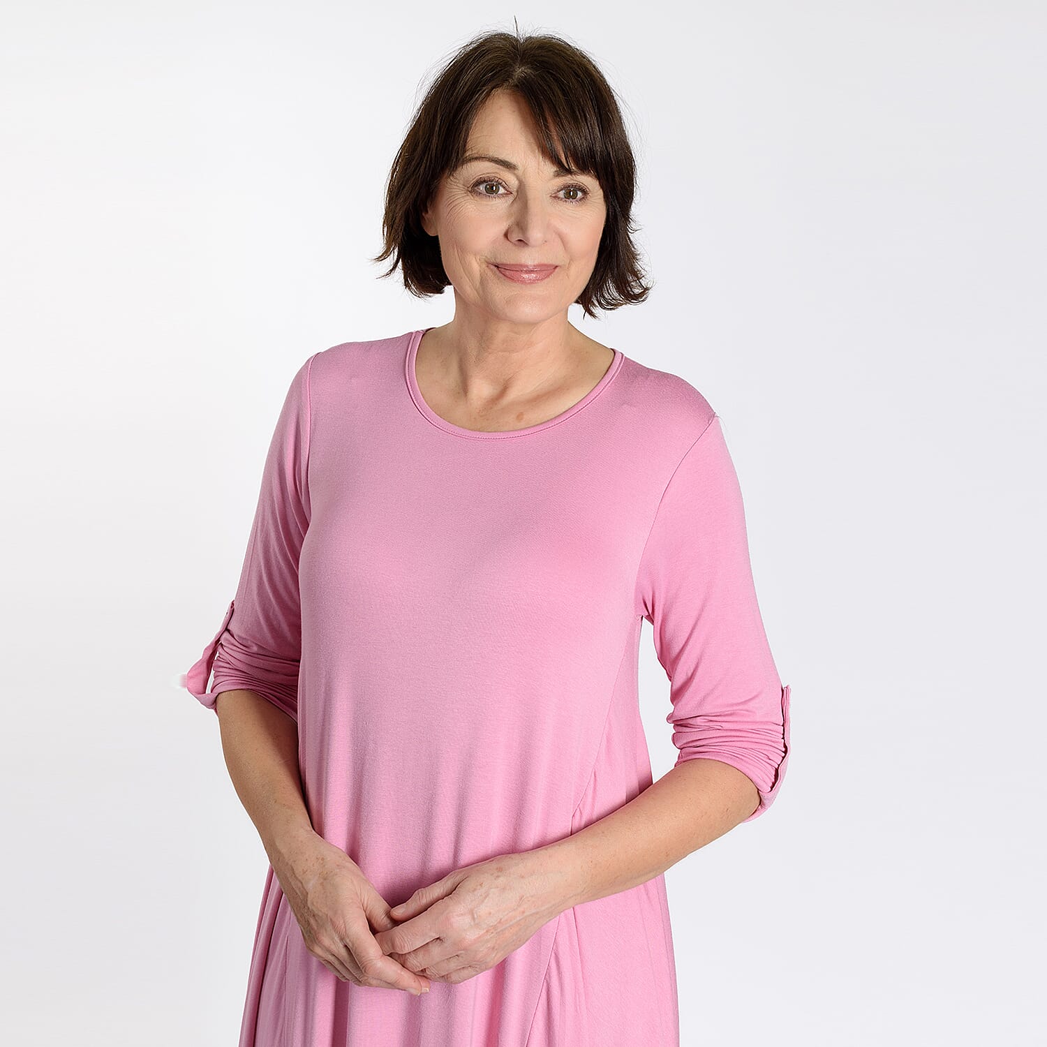 Adjustable Sleeve Jersey Parachute Dress - One Size (8 to 18) - Dusky Pink