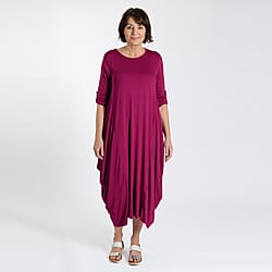 Adjustable Sleeve Jersey Parachute Dress - One Size (8 to 18) - Black