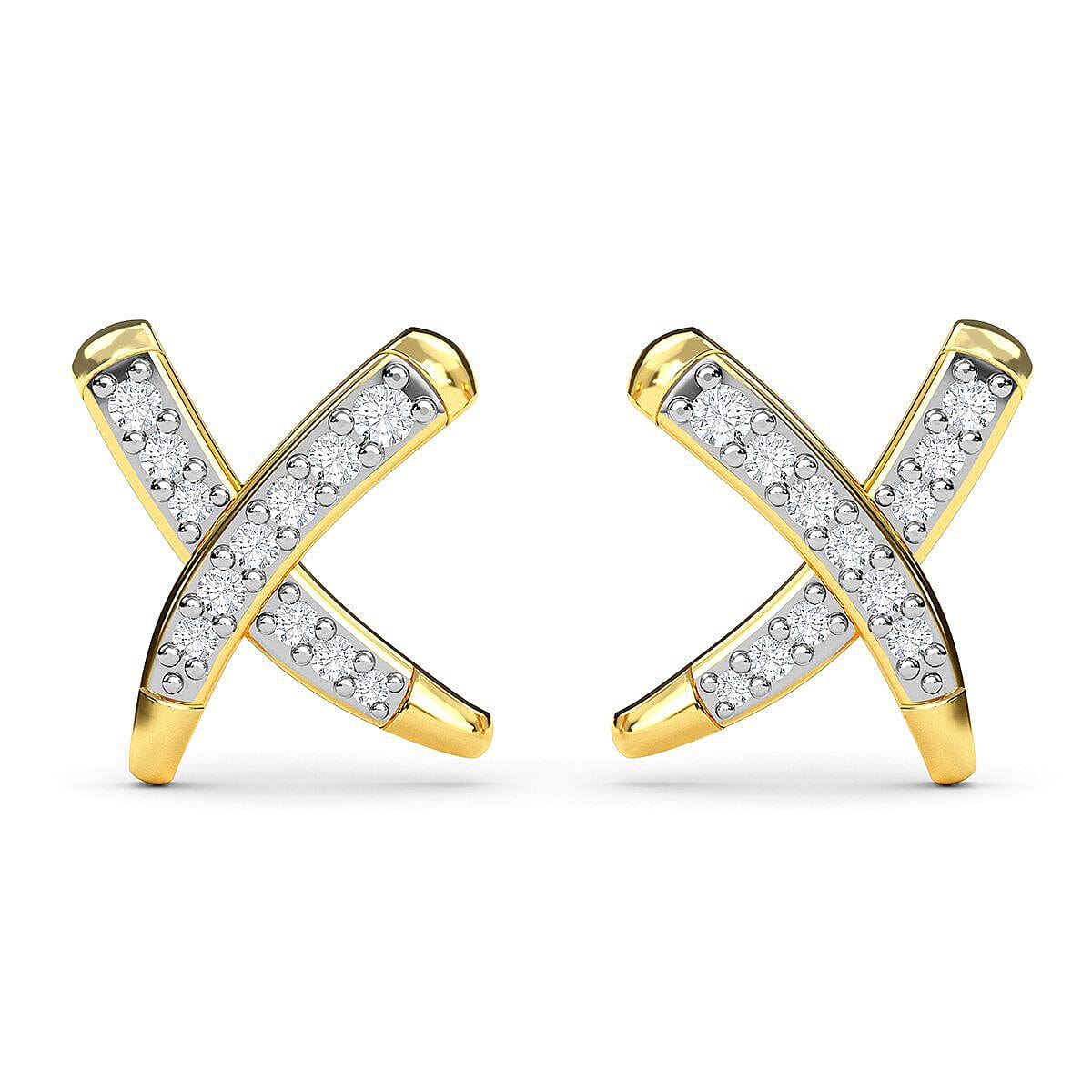 RACHEL GALLEY 14K Yellow Gold SGL Certified Diamond (SI-G-H) Stud Earrings (With Push Back) 0.20Ct.