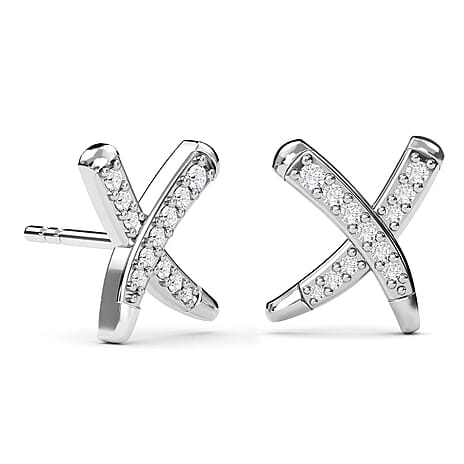 RACHEL GALLEY 14K White Gold SGL Certified Diamond (SI-G-H) Stud Earrings 0.20 Ct.