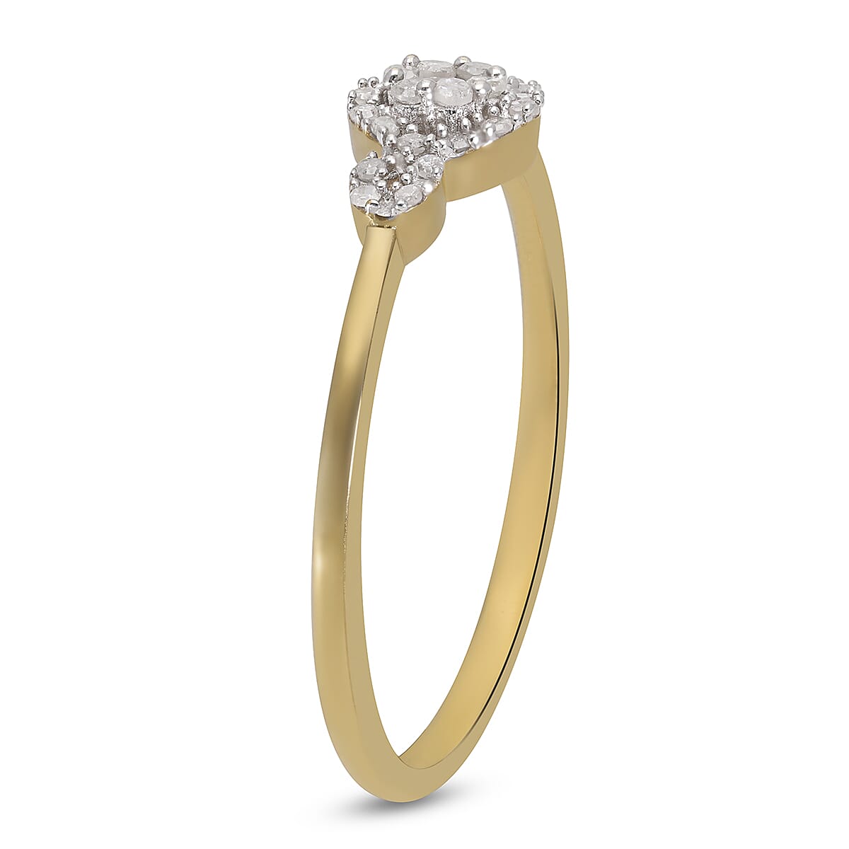 Diamond Ring in Yellow Gold Overlay Sterling Silver 0.21 Ct.