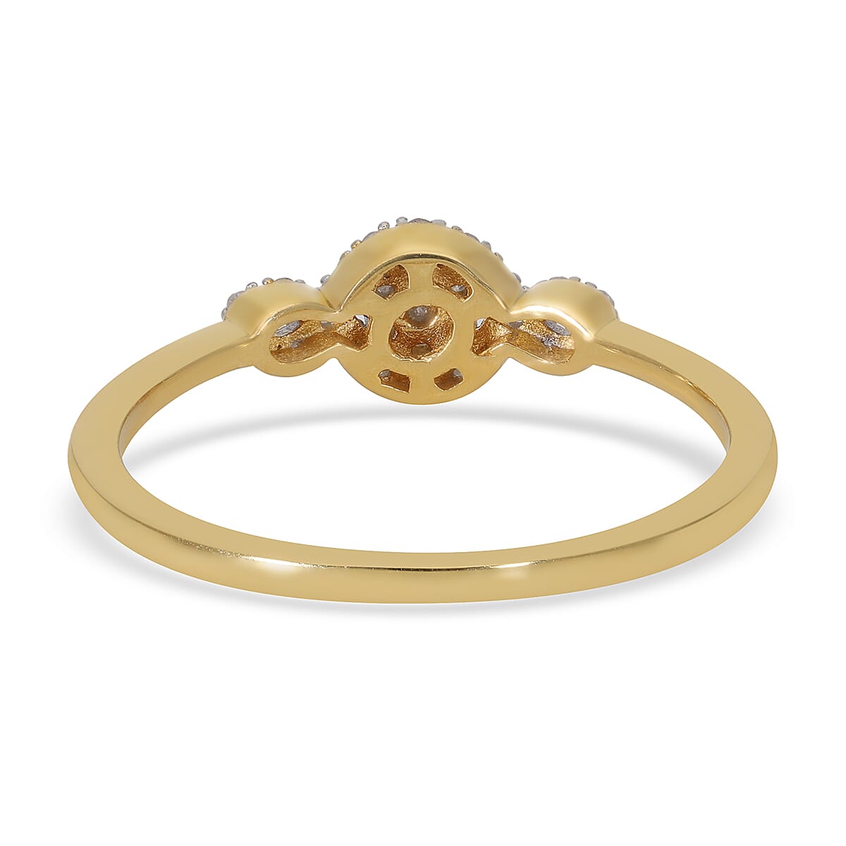 Diamond Ring in Yellow Gold Overlay Sterling Silver 0.21 Ct.
