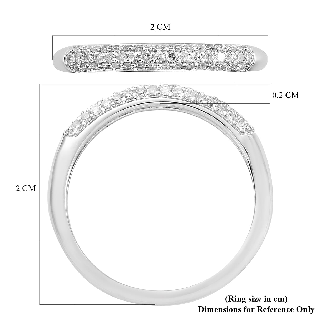 9K White Gold SGL Certified Diamond (I1-I2-G-H) Ring  0.23 Ct.