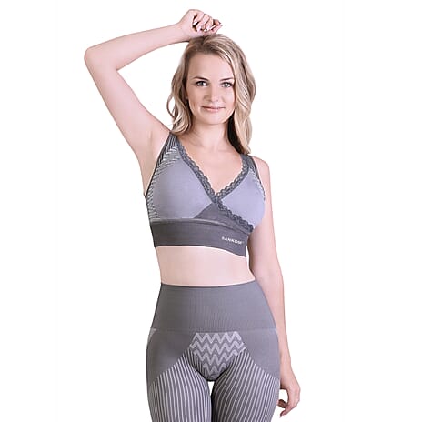 SANKOM SWITZERLAND Patent Support Bra with Lace - Bamboo Hypoallergenic (Size S-M 8-10)