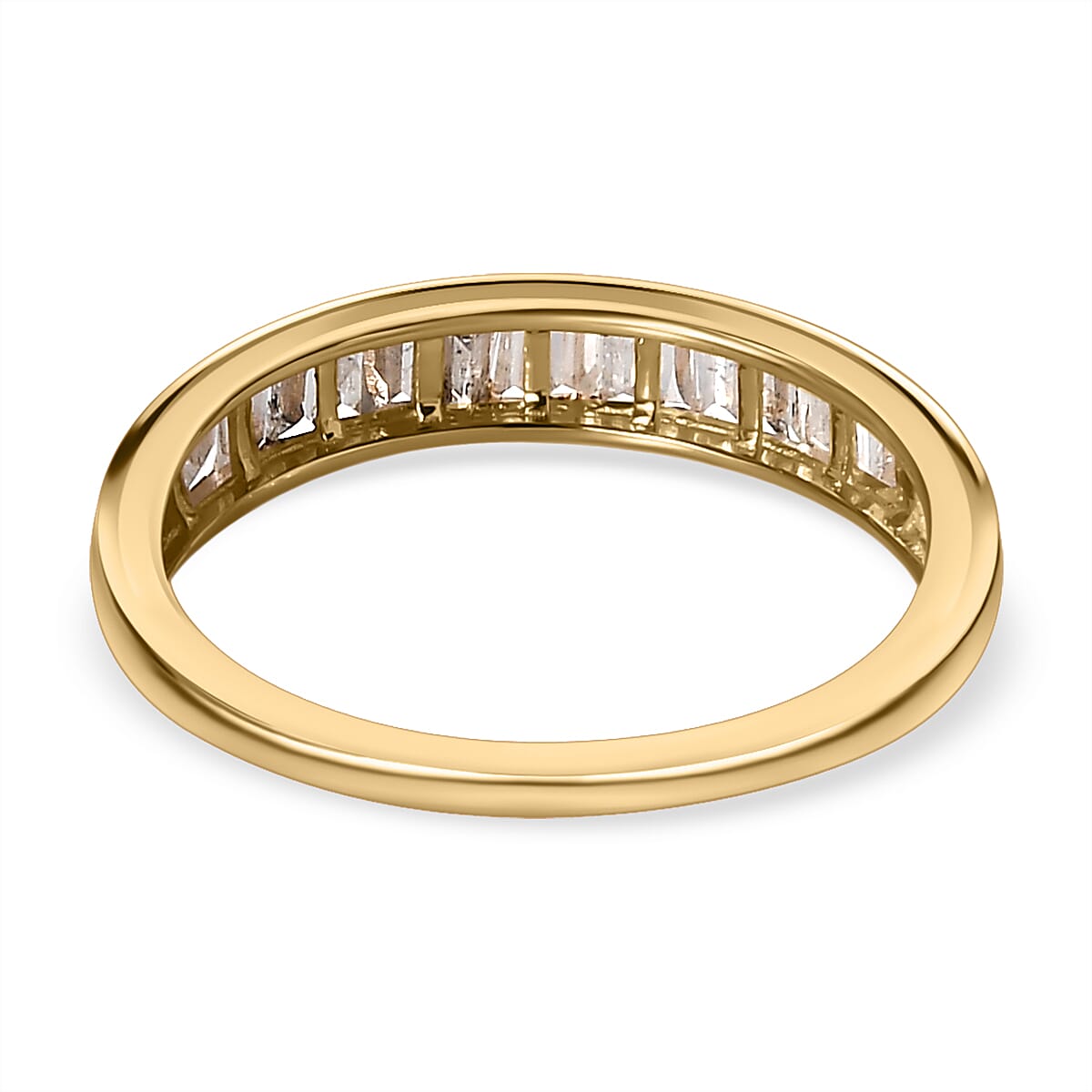 9K Yellow Gold Diamond (G-H) Band Ring 0.50 Ct, Gold Wt. 1.40 Gms.